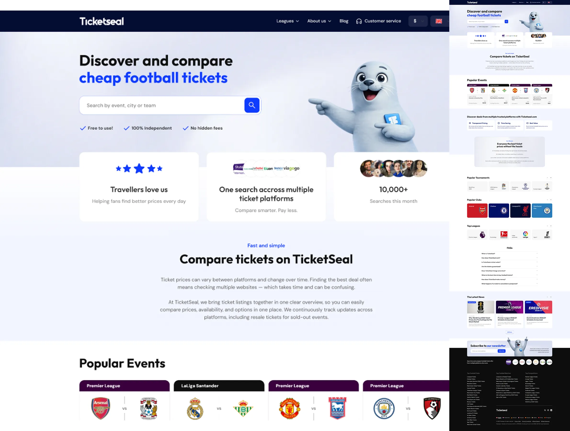 TicketSeal ticket-comparison homepage